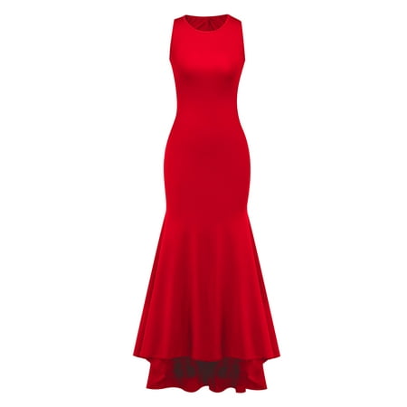 Fashion Cocktail Dresses - Fashion Women Cocktail Dress Evening Party Prom Ball Gown Plain Formal Maxi Long Dresses Sleeveless