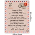 thumbnail image 3 of Manta con letras en español para mi hijo y mi hija, manta súper suave, manta de franela, manta de correo suave y cálida para el invierno, 3 of 11