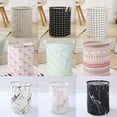 thumbnail image 4 of [] Plaid Dirty Clothes Basket Storage Bucket Foldable Laundry Hamper Bucket with Handles for Storage Bin Kids Room Home Organizer Storage Hamper, 4 of 6