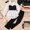 czb# Black744, variant on CUZIBR Girls Fashion Summer Outfits Long Sleeve Button Down Turndown Collar Ribbed Knitted Patchwork Shirt Tops Solid Color Slim Fit Straight Leg Pants 2 Piece Clothes Sets,Black,10-12 Years