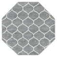 thumbnail image 3 of Unique Loom Trellis Frieze Collection Area Rug - Rounded (5' Octagon Light Gray/Ivory), 3 of 7