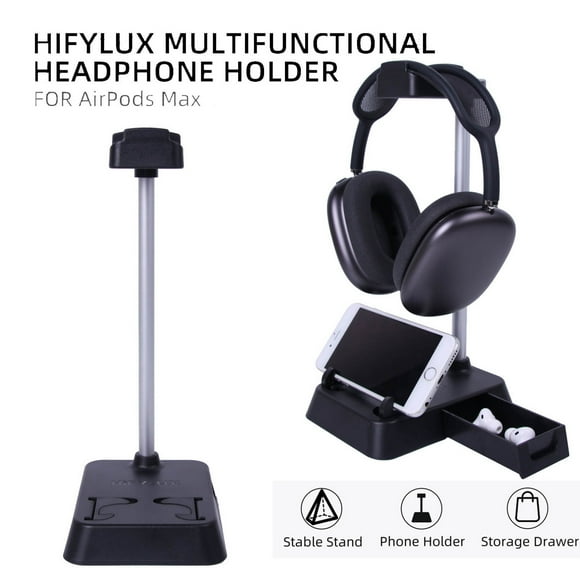 EGNMCR Solid Aluminum Desktop Headphones Hanger Base Stand for Max Headphones USB Adapter
