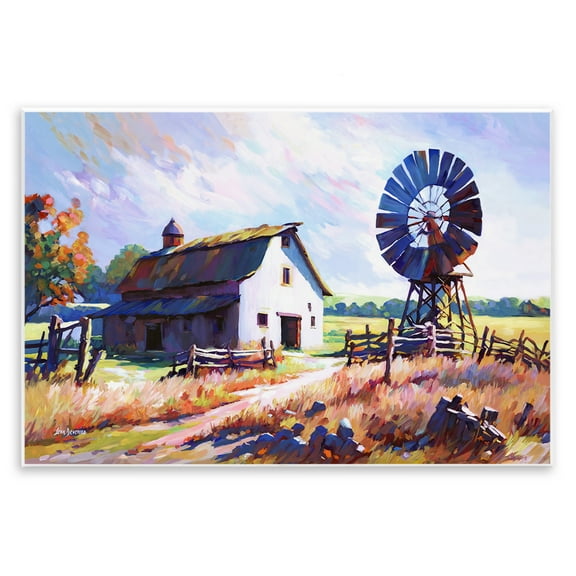 Stupell Industries Countryside Serenity Landscape Landscape Painting Unframed Art Print Wall Art, 15 x 10