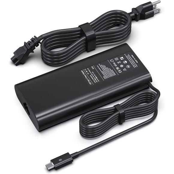 130W USB C Laptop Charger Power Adapter Compatible with Dell XPS 15 Precision 5530 2in1 0M0H25 0K00F5 M0H25 K00F5 Model 130 Watt USB-C Charging with 3 Prong Power Cord