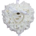 thumbnail image 2 of Wedding Ring Pillow Fake Rose Flower Bridal Ring Holder Rose Jewelry Case; Ribbon Heart-shaped Box Jewelry Case Ceremony Gift, 2 of 8