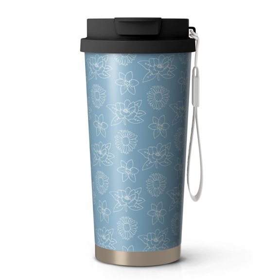 Floral 18oz Double Drinking Coffee Mug – Vacuum Insulated Stainless Steel Travel Cup with Leakproof Lid, 316 Steel Thermos Tumbler for Hot & Cold Beverages,Thanksgiving,Christmas, Spring,Flower