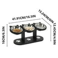 thumbnail image 3 of Height Adjustable Cat Raised Bowls - 3 Stainless Steel Food & Water Bowls With Black Wooden Shelf, Elevated Pet Feeding Station For Indoor Cats, Promote Healthy Eating Habits, 6.3*16.5*6in, 3 of 6