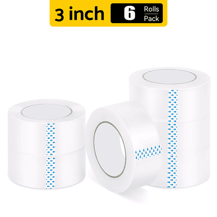 BESTONE Packing Tape Clear,  110 Yds x 3" x 2 Mil  Heavy Duty Shipping Moving Packaging Tape, 6 Rolls