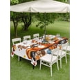 thumbnail image 3 of Outdoor Tablecloth with Umbrella Hole and Zipper, Fall Scarecrows Rectangle Table Cloth 54x80 Inch Waterproof Tablecloth, Thanksgiving Truck Pumpkin Maple Leaf Picnic Table Cover for Patio Camping, 3 of 7