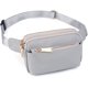 thumbnail image 1 of Riñonera para Mujer Riñonera Riñonera Resistente al Agua Ligera Moda Pecho Bolsas con 3 Bolsillos con Cremallera para Viajes Correr Senderismo Ciclismo CA0 PU Cuero Gris esquí esquí Gafas de esquí, 1 of 5