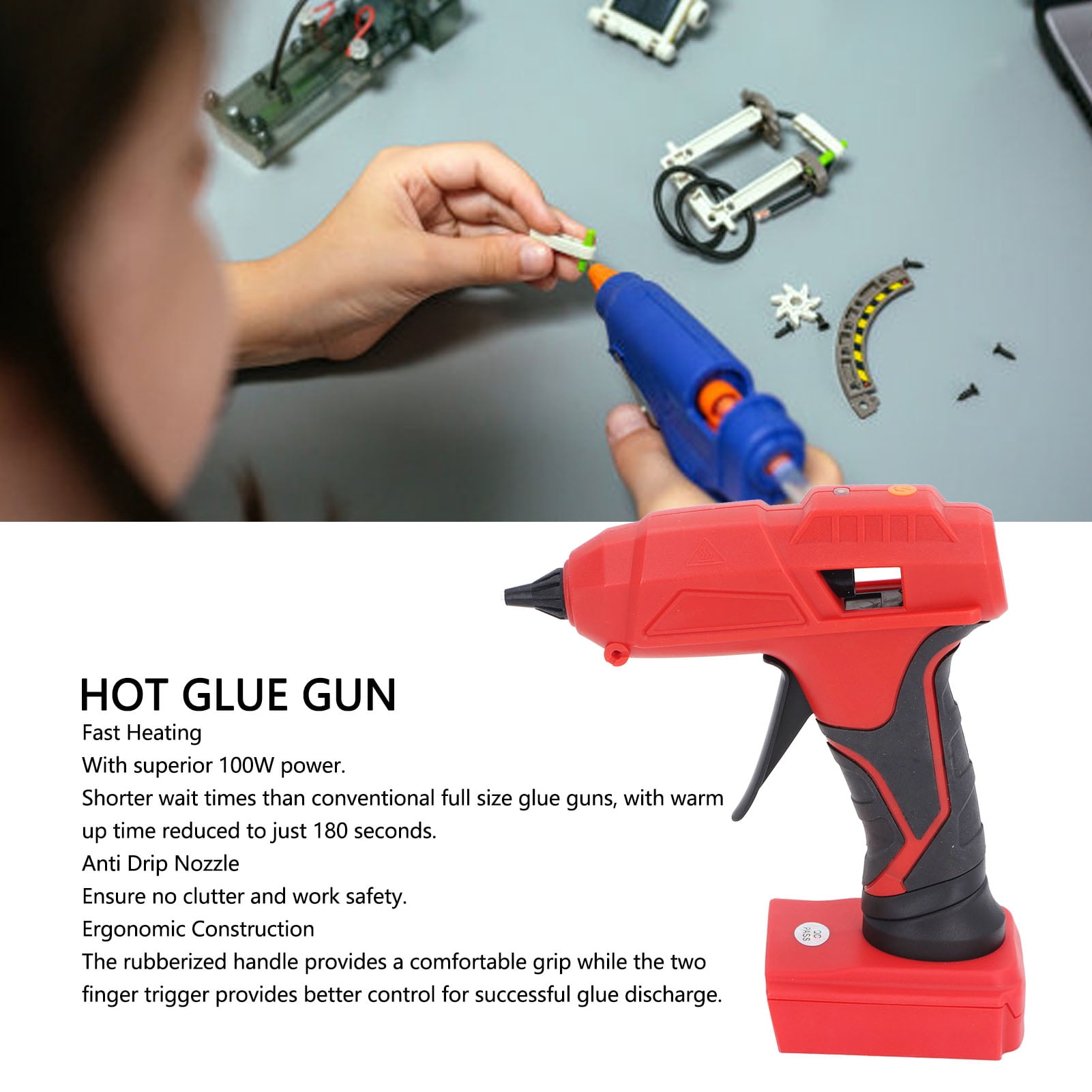 Suodoka Cordless Hot Glue Gun Handheld Electric Power Tool for 48-11-1828 48-11-1815 48-11-1840 Batteries 7.87 inches / 20 cm