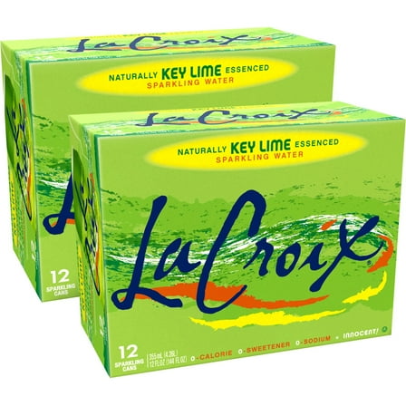 LaCroix Sparkling Water, Key Lime- 2/12 packs 12 oz