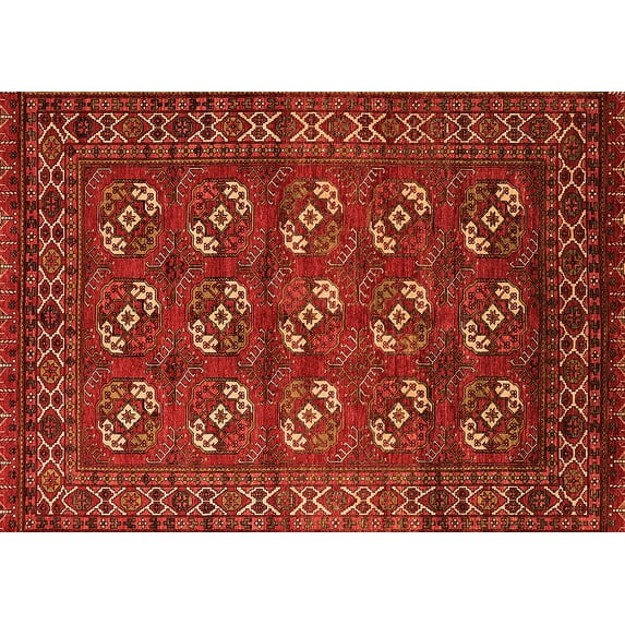 Ahgly Company Indoor Rectangle Oriental Orange Industrial Area Rugs, 2' x 5'