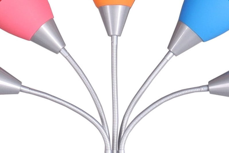 Mainstays Multi-Color 5 Light Floor Lamp with Silver Finish