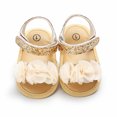 thumbnail image 6 of Toddler Girl Sandals - Little Girl Summer Dress Shoes Lightweight Baby Girls Shoes Non-Slip Rubber Sole Infant First Walking Shoes Newborn Loafers Flats Gold 0-6 Months, 6 of 6