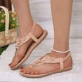 thumbnail image 2 of TrendOFT Womens Sandals Comfortable For Everyday Wear Beach Casual Slip On Breathable Lightweight Thong Flip Flops For Spring Summer Fall Sandale Plateforme Femme Brown 36, 2 of 9