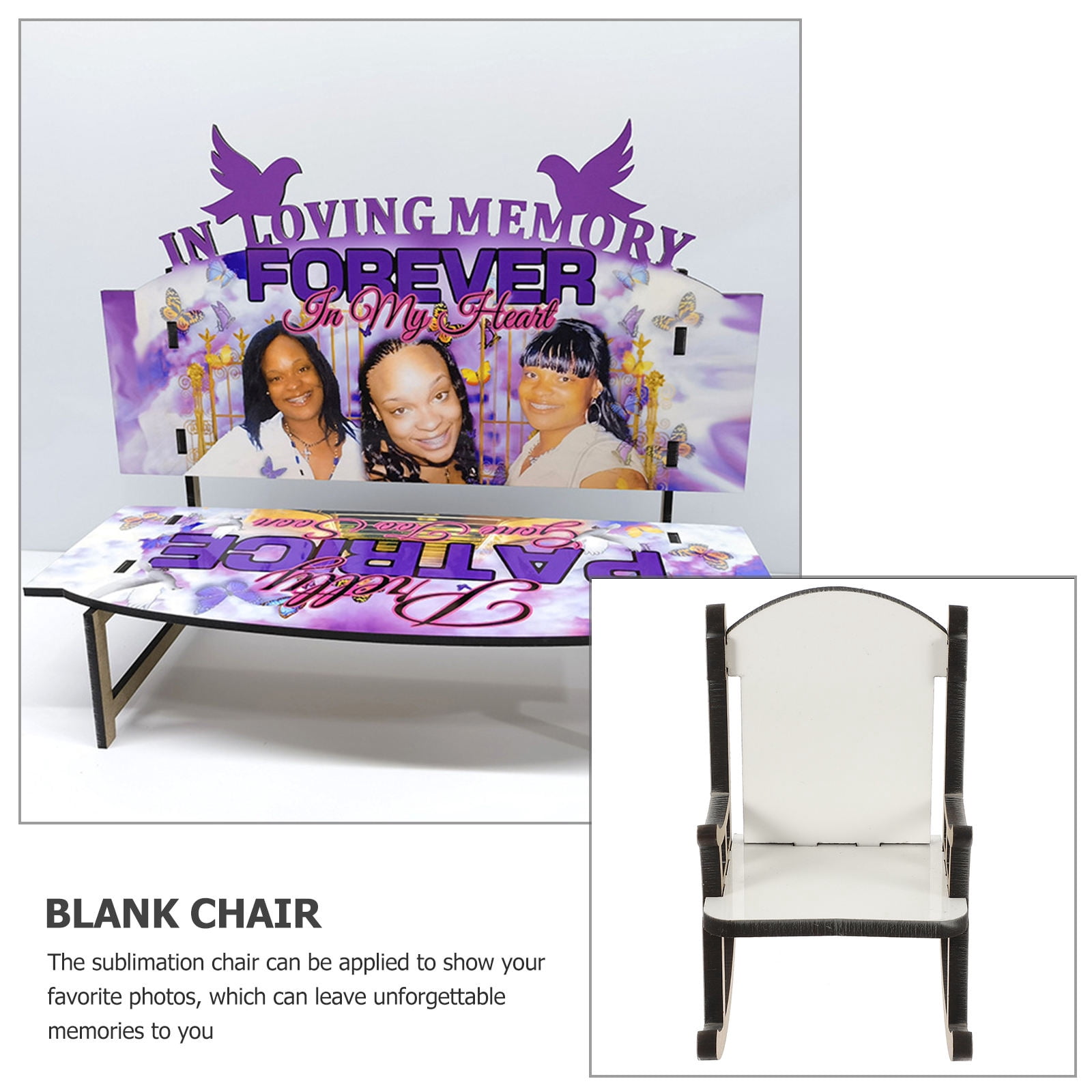SKISUNO Durable Wooden Sublimation Chair Blank for Custom Photos 3Pcs