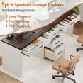 thumbnail image 4 of 81" Double Computer Desk with Charging Station, Two-Person Desk with Drawers, Rustic Farmhouse Home Office Desk for Dual Workstations, Long Writing Desk for 2 People, 4 of 9