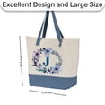 thumbnail image 2 of HIFA Initial Tote Bag for Women, Personalized Canvas Tote Bag - Two-Tone, Zipper Closure, Inner Pocket, Organic Cotton, Sturdy Multipurpose Shoulder Bag Suitable for Shopping, Grocery, Beach, Travel, 2 of 9