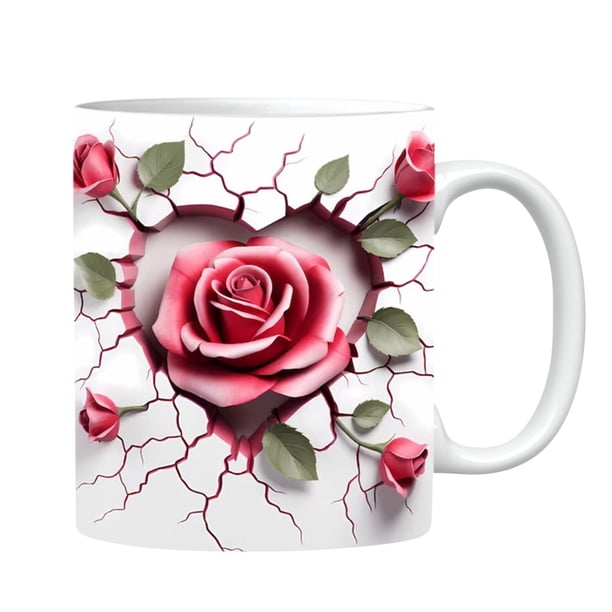 Regalos para Parejas Día de San Valentín Rosa Roja Familia Taza de Café Regalo para Parejas Día de San Valentín Regalos para Parejas