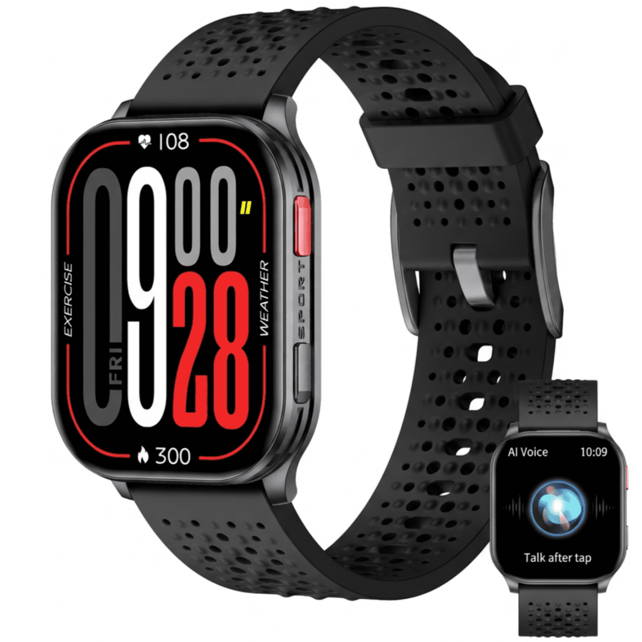 Smart Watch for Men, 2.04" AMOLED HD Screen SmartWatch, Fitness Tracker with Bluetooth Calling, 100+ Sports Modes, 1ATM Waterproof Running Watch, Compatible with iOS & Android