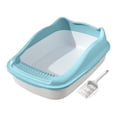 thumbnail image 2 of DOLITY Cat Litter Box Semi Enclosed Multifunctional for Kittens Hamsters Detachable Blue, 2 of 9