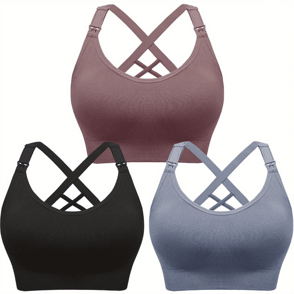 Nursing Bras for Breastfeeding, Seamless Nursing Sports Bra Support Yoga Maternity Bras Pregnancy Sleep Bralette