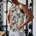 thumbnail image 6 of Haiem Colorful Flowers Men Workout Tank Top Gym Bodybuilding Sleeveless Muscle T Shirts Athletic Tank Breathable Workout Shirt-Small, 6 of 8