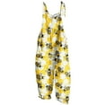 thumbnail image 3 of QATAINLAV Clear Overalls for Women Cute Graphic Printed Sleeveless Jumpsuits Loose Casual Cotton Linen Wide Leg Romper with Pockets, 3 of 6