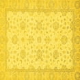 thumbnail image 1 of Ahgly Company Machine Washable Indoor Square Oriental Yellow Traditional Area Rugs, 8' Square, 1 of 4