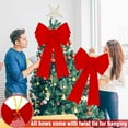 thumbnail image 4 of Pakyozj 8PCS Red Bows Christmas Decorations, 12 x 18 Inches Outdoor Christmas Bows, Red Velvet PVC Hanging Large Xmas Decor Indoor Outdoor Velvet Xmas Party Supplies for Wreath Stairs, 4 of 7