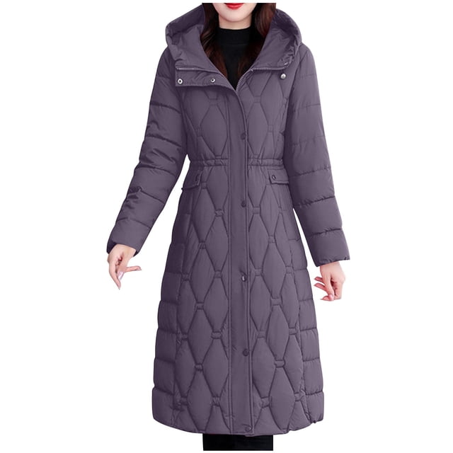 Lovzfmll Parka Unie pour Femmes, Mode Décontractée à Fermeture Éclair, Style Sport d'Hiver Violet, P