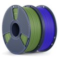 thumbnail image 1 of Filamento PLA mate de 1,75 mm, 2 kg (4,4 libras) Filamento para impresora 3D SUNLU, textura de superficie mate, sin obstrucciones, menos quebradizo, azul Klein + verde oliva, 1 of 1