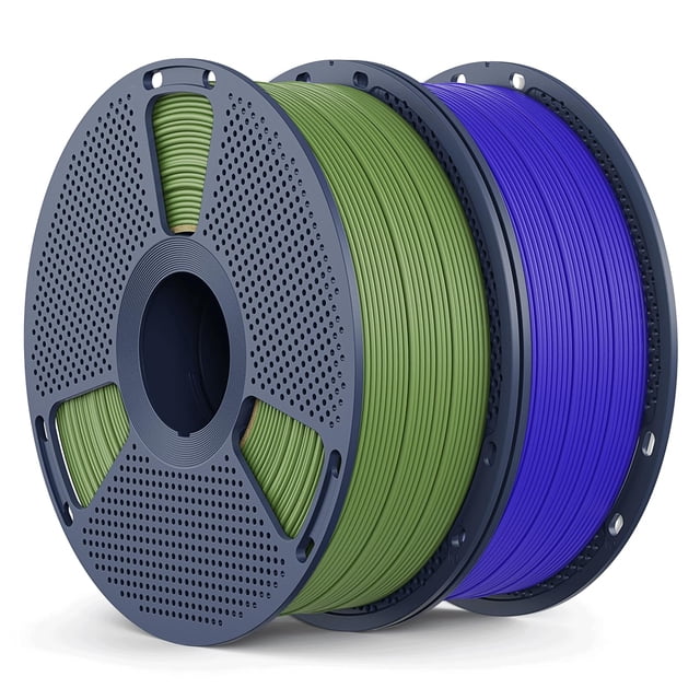 Filamento PLA mate de 1,75 mm, 2 kg (4,4 libras) Filamento para impresora 3D SUNLU, textura de superficie mate, sin obstrucciones, menos quebradizo, azul Klein + verde oliva