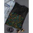 thumbnail image 3 of Hipsterlicious Colorful Doodle Women Black T-Shirt, Female Small, 3 of 4