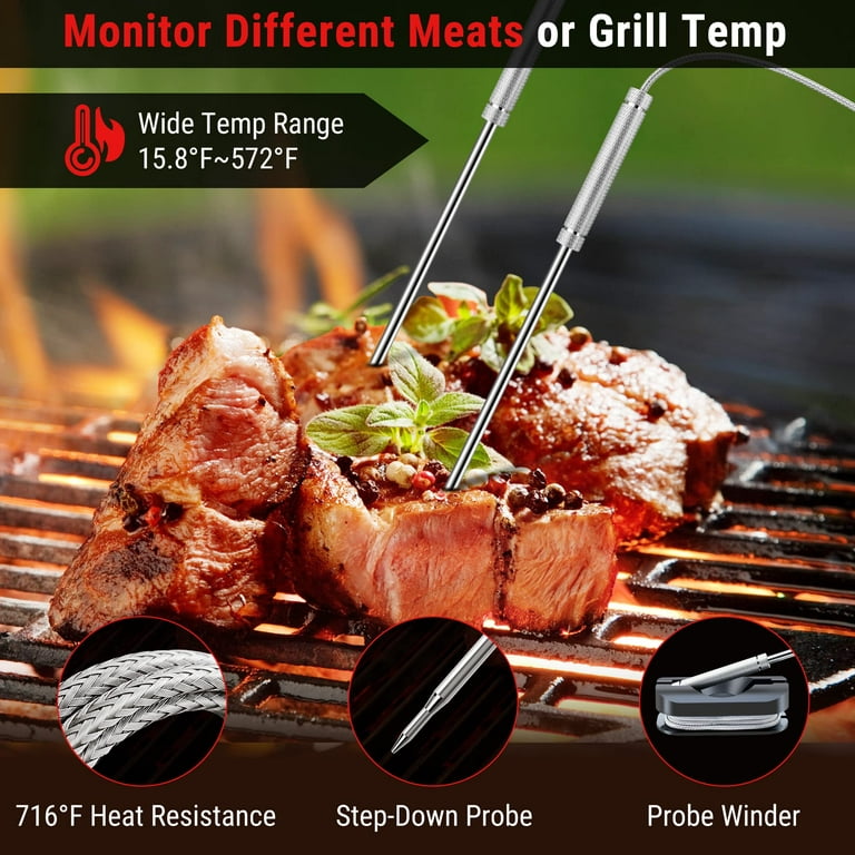 Wireless Meat Thermometer of 500FT, Bluetooth Meat Thermometer for