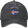thumbnail image 1 of Women Men Adjustable Baseball Cap with Iceland Flag Map Pattern, Dad Snapback Hip Hop Hats, 1 of 8