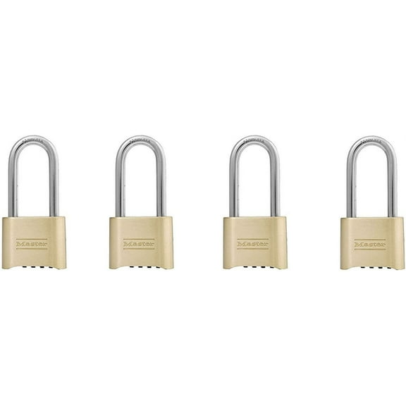 Master Lock 175DLH Set Your Own Combination Padlock 2-1/4 in. Shackle Brass Finish Pack of 4