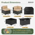 thumbnail image 7 of Aoxun 12 Piece Patio Furniture Set with 44” Fire Pit Table Wicker Rattan Patio Sectional Sofa Set Outdoor Seating Furniture with Thickened Cushion, Beige, 7 of 7