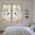 thumbnail image 3 of Easter Kitchen Curtain for Berdoom Living Room Cafe 54 Inch Length, Spring Farmhouse Watercolor Bunny Eggs Wood Grain Tiers Curtains Light Filtering Drapes Window Treatment 2 Panels 52"Wx54"L, 3 of 8