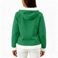 thumbnail image 5 of Wutalume Women's Casual Fashion Long Sleeved Zip Up Fleece Hooded Cardigan, Soft and Warm Outerwear for Relaxed Style and Winter Layering,Green XL, 5 of 5