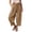 Gold, variant on QIYAGBSA Women's Striped Pants Relaxed Wide Leg Drawstring Waist Summer Casual (Brown, 3XL)