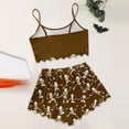thumbnail image 6 of MuXiKeJi Clothes Halloween Pajamas For Women Sexy Y2k Cute Print Fall Pajama Ruffle Sleeveless Cami Crop Top and Elastic High Waist Shorts 2 Piece Set Funny Skeleton Spooky Lounge Holiday Pjs, 6 of 6