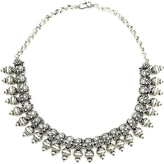 Necklace oxidised silver choker for women fashion traditional Indian jewelry tribal inspired antique silver Choker Metal jewellery
