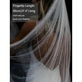 thumbnail image 2 of 1 Tier Pearl Wedding Bridal Veil With Metal Comb F55, 2 of 7