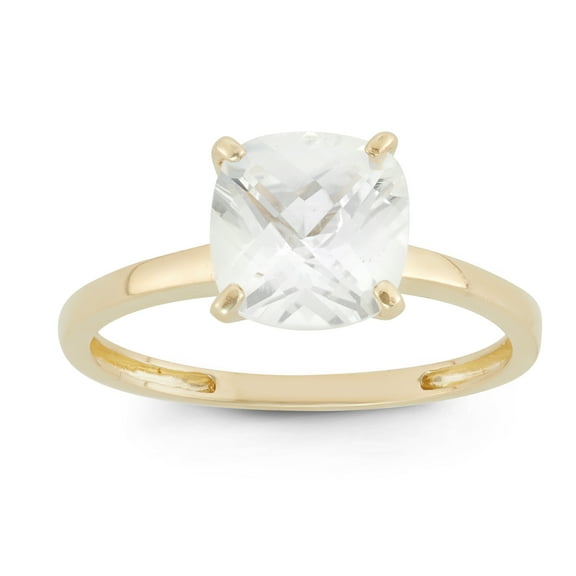10k gold cushion cut gemstone ring