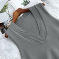 thumbnail image 5 of Ihhxva Knit Puffer Vest for Women V-Neck Sleeveless Sweater Solid Casual Layering Piece Office Everyday Wear, 5 of 6