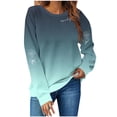 thumbnail image 2 of Aueoeo Halloween Gradient Color Pullover For Women Classic Long Sleeve Sweatshirts Crew Neck Festival Tee Lightweight Comfy Soft Tees, 2 of 4