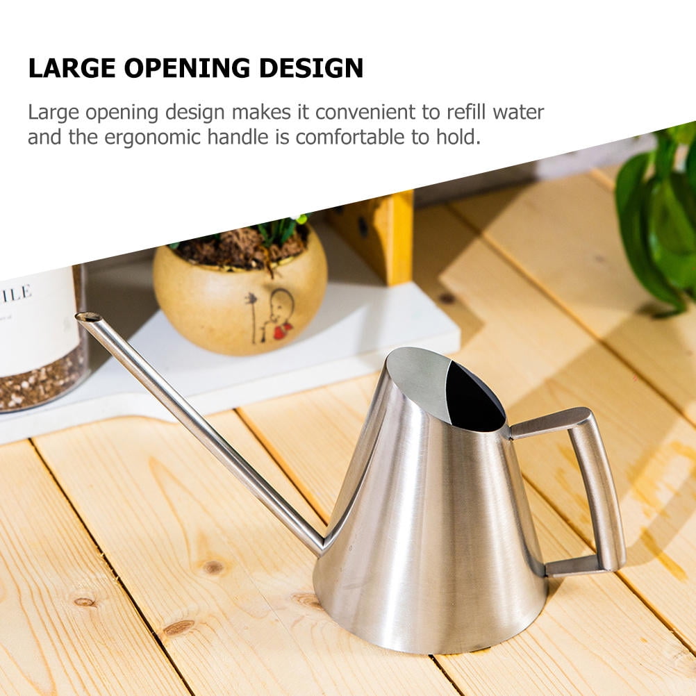 ELAYARD Plated Stainless Steel Watering Can with Extended Spout for Indoor Outdoor Garden Plants Metal Pot