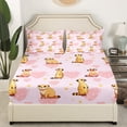 thumbnail image 5 of Mongoose Bed Sheets Set,Cartoon Zoo Animal Sheet Set Twin for Kids Boys Girls,Farm Mongoose Sheets,Love Heart Flat Fitted Sheet with 1 Pillowcase for Bedroom, 5 of 6